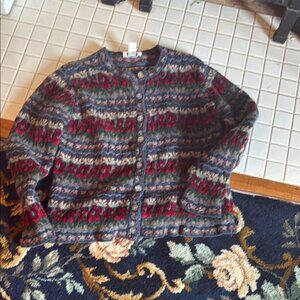 Talbots Multicolor Patterned Knit Cardigan- vintage. Excellent‎ condition